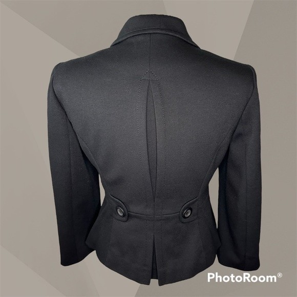 Women’s Blk Fitted Blazer W/Silver Toggle Closures by Ann Taylor Loft Sz 4 - Picture 2 of 4
